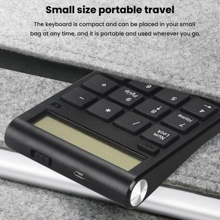 2.4G Dual-Mode Display Digital Keypad Cashier Office Computer Rechargeable Wireless Keyboard - Mini Keyboard by buy2fix | Online Shopping UK | buy2fix