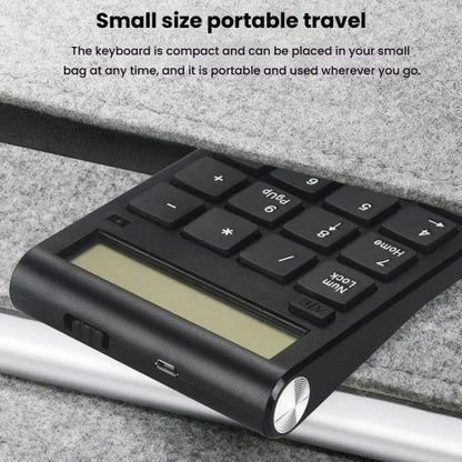 2.4G Dual-Mode Display Digital Keypad Cashier Office Computer Rechargeable Wireless Keyboard - Mini Keyboard by buy2fix | Online Shopping UK | buy2fix