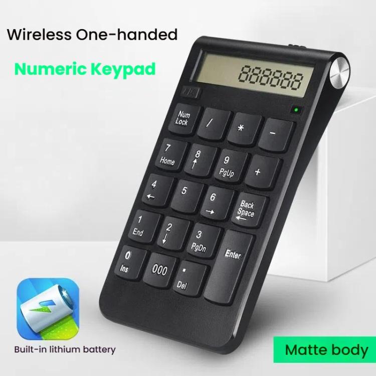 2.4G Dual-Mode Display Digital Keypad Cashier Office Computer Rechargeable Wireless Keyboard - Mini Keyboard by buy2fix | Online Shopping UK | buy2fix