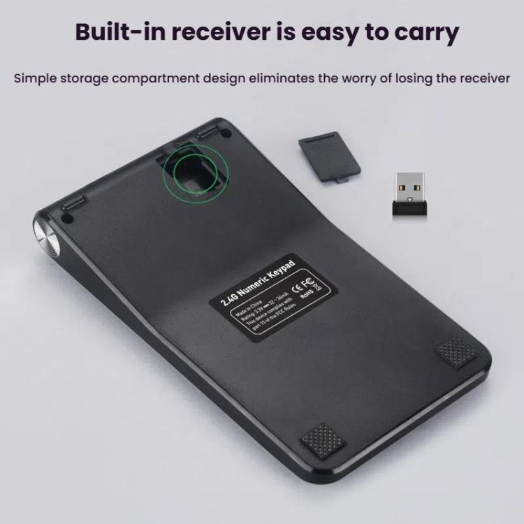 2.4G Dual-Mode Display Digital Keypad Cashier Office Computer Rechargeable Wireless Keyboard - Mini Keyboard by buy2fix | Online Shopping UK | buy2fix