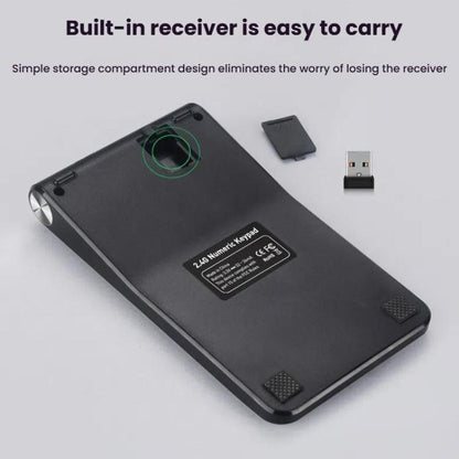 2.4G Dual-Mode Display Digital Keypad Cashier Office Computer Rechargeable Wireless Keyboard - Mini Keyboard by buy2fix | Online Shopping UK | buy2fix