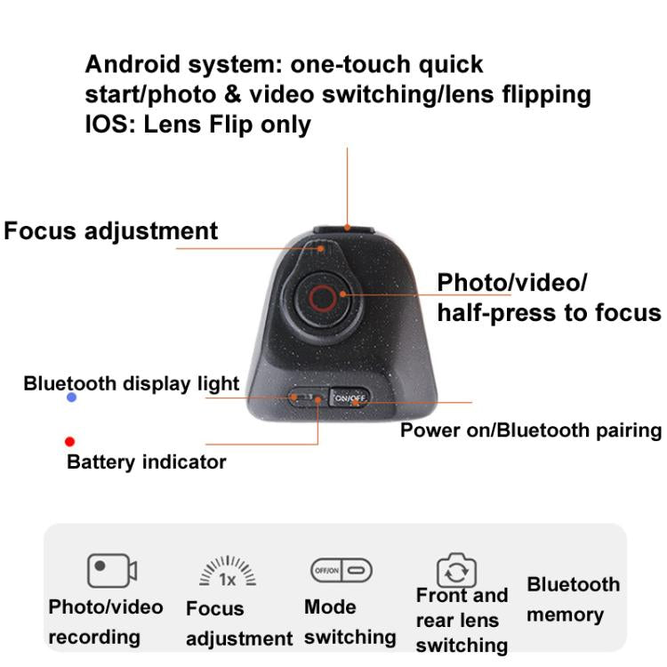PGYTECH P-PG-005 MagCam Cell Phone Camera Handle Bluetooth Remote Control Camera Aid(Gray) - Phone Remote Control by PGYTECH | Online Shopping UK | buy2fix