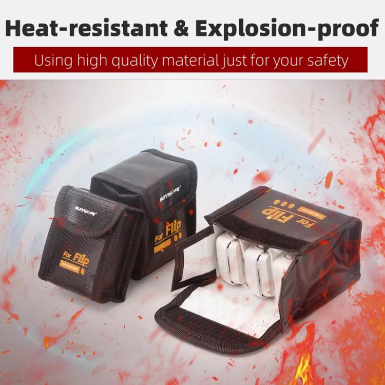 For DJI Flip Sunnylife Battery Explosion Proof Bag Li-ion Safety Storage Bag Flame Retardant Protective Bag Large (For 2 Batteries) - Other by Sunnylife | Online Shopping UK | buy2fix