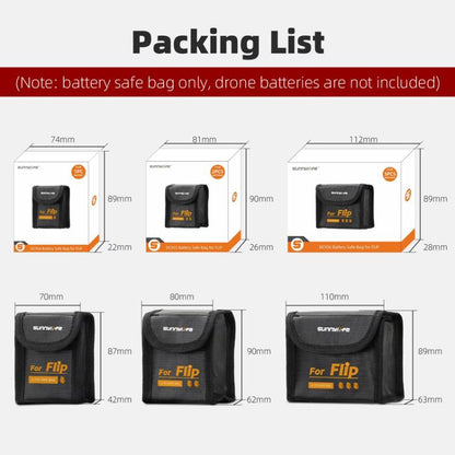 For DJI Flip Sunnylife Battery Explosion Proof Bag Li-ion Safety Storage Bag Flame Retardant Protective Bag Large (For 2 Batteries) - Other by Sunnylife | Online Shopping UK | buy2fix
