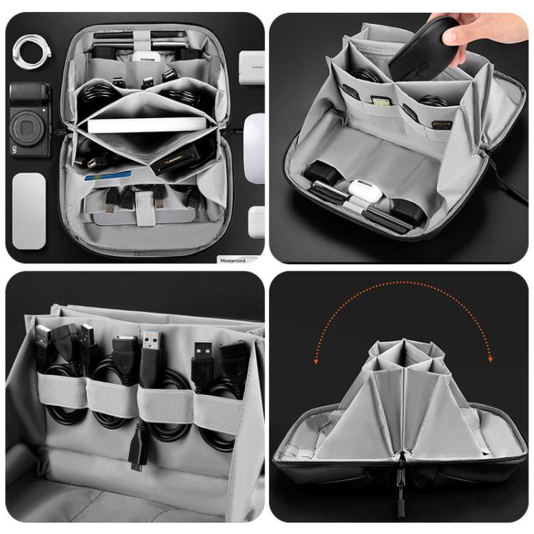 WEPOWER Digital Accessories Storage Bag Waterproof Clutch Travel Case(Black) - Digital Storage Bag by WEPOWER | Online Shopping UK | buy2fix