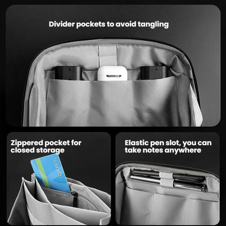 WEPOWER Digital Accessories Storage Bag Waterproof Clutch Travel Case(Black) - Digital Storage Bag by WEPOWER | Online Shopping UK | buy2fix