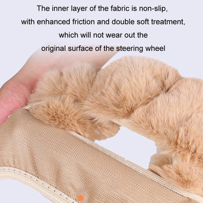 38cm Plush Soft Warm Car Steering Wheel Cover Without Inner Ring(Light Pink) - Steering Wheel Accessories by buy2fix | Online Shopping UK | buy2fix