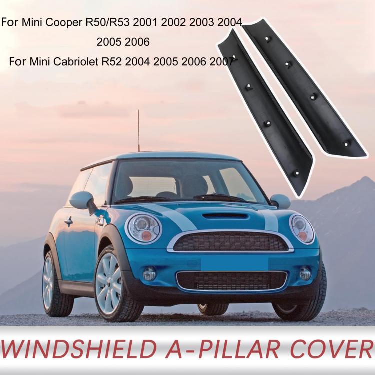 1pair For BMW Mini COOPER Front Windshield Trim Modification Accessories(黑色) - Decorative Strip by buy2fix | Online Shopping UK | buy2fix
