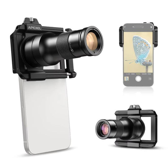 APEXEL APL-TM6 Portable 6X Telephoto Macro 2 In 1 Cell Phone Lens
