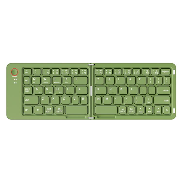 B023 Two Folding Portable Mini Wireless Bluetooth Keyboard Cell Phone Laptop Notebook Office Keyboard(Green) - Mini Keyboard by buy2fix | Online Shopping UK | buy2fix