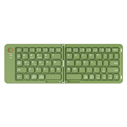 B023 Two Folding Portable Mini Wireless Bluetooth Keyboard Cell Phone Laptop Notebook Office Keyboard(Green) - Mini Keyboard by buy2fix | Online Shopping UK | buy2fix