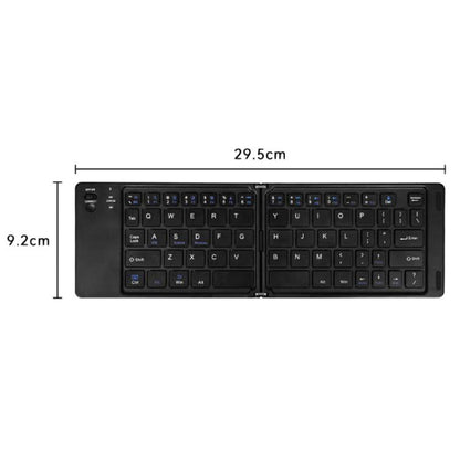 B023 Two Folding Portable Mini Wireless Bluetooth Keyboard Cell Phone Laptop Notebook Office Keyboard(Black) - Mini Keyboard by buy2fix | Online Shopping UK | buy2fix