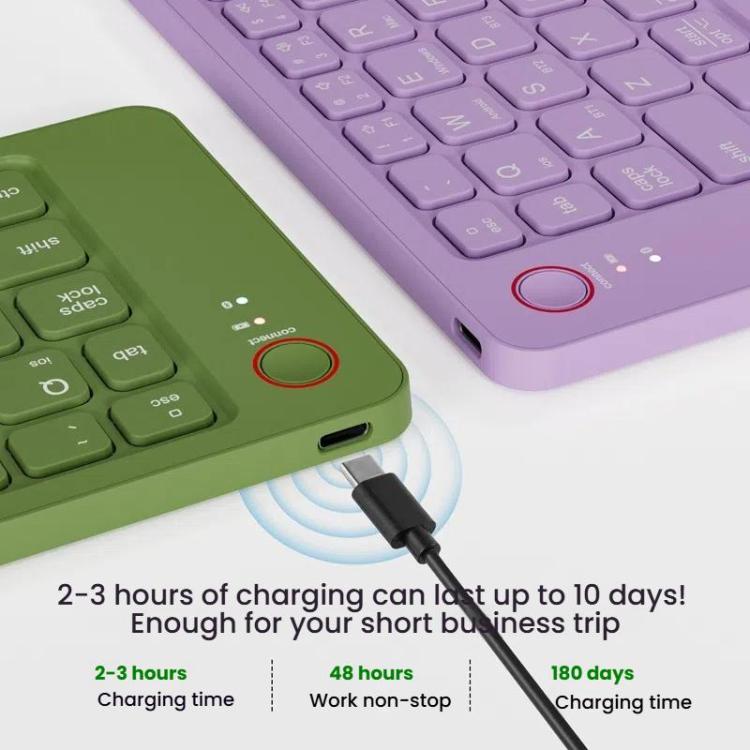 B023 Two Folding Portable Mini Wireless Bluetooth Keyboard Cell Phone Laptop Notebook Office Keyboard(Black) - Mini Keyboard by buy2fix | Online Shopping UK | buy2fix