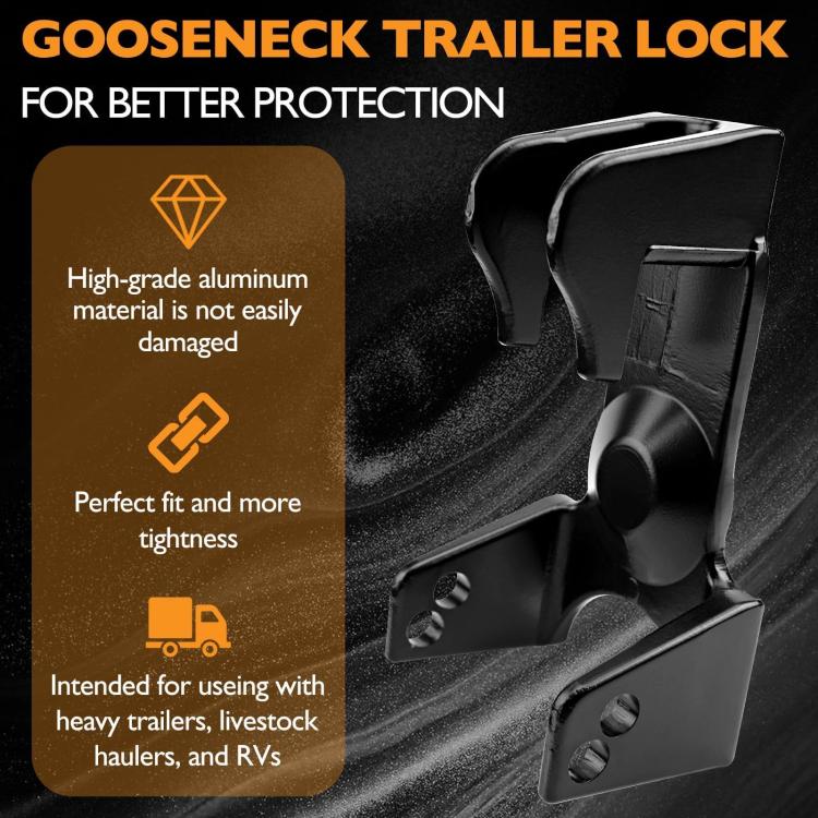Coupler Gooseneck Hitch Trailer Lock For Heavy Trailer Transporter RV, Color: Black + Combination Lock - Towing Bars by buy2fix | Online Shopping UK | buy2fix