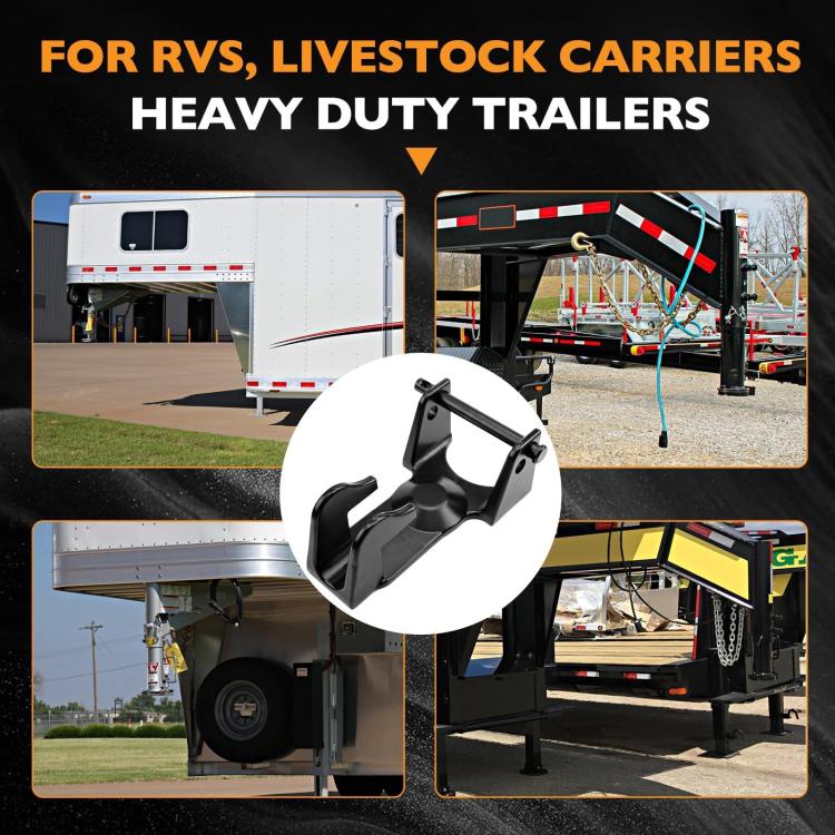 Coupler Gooseneck Hitch Trailer Lock For Heavy Trailer Transporter RV, Color: Black + Combination Lock - Towing Bars by buy2fix | Online Shopping UK | buy2fix
