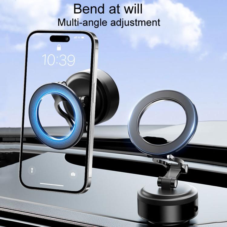 D23-2 Vehicle Vacuum Adsorption Mobile Phone Holder Folding Magnetic Dashboard Navigation Holder(Silver) - Universal Car Holders by buy2fix | Online Shopping UK | buy2fix