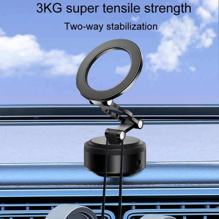 D23-2 Vehicle Vacuum Adsorption Mobile Phone Holder Folding Magnetic Dashboard Navigation Holder(Black) - Universal Car Holders by buy2fix | Online Shopping UK | buy2fix