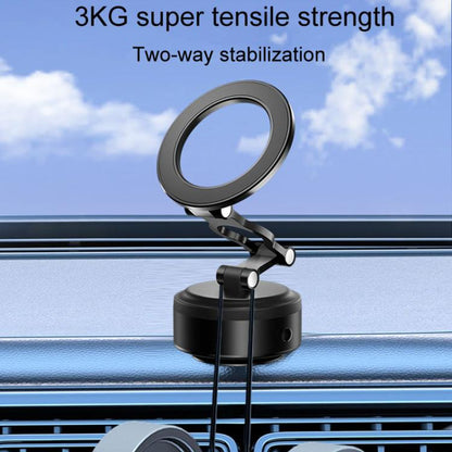 D23-2 Vehicle Vacuum Adsorption Mobile Phone Holder Folding Magnetic Dashboard Navigation Holder(Black) - Universal Car Holders by buy2fix | Online Shopping UK | buy2fix