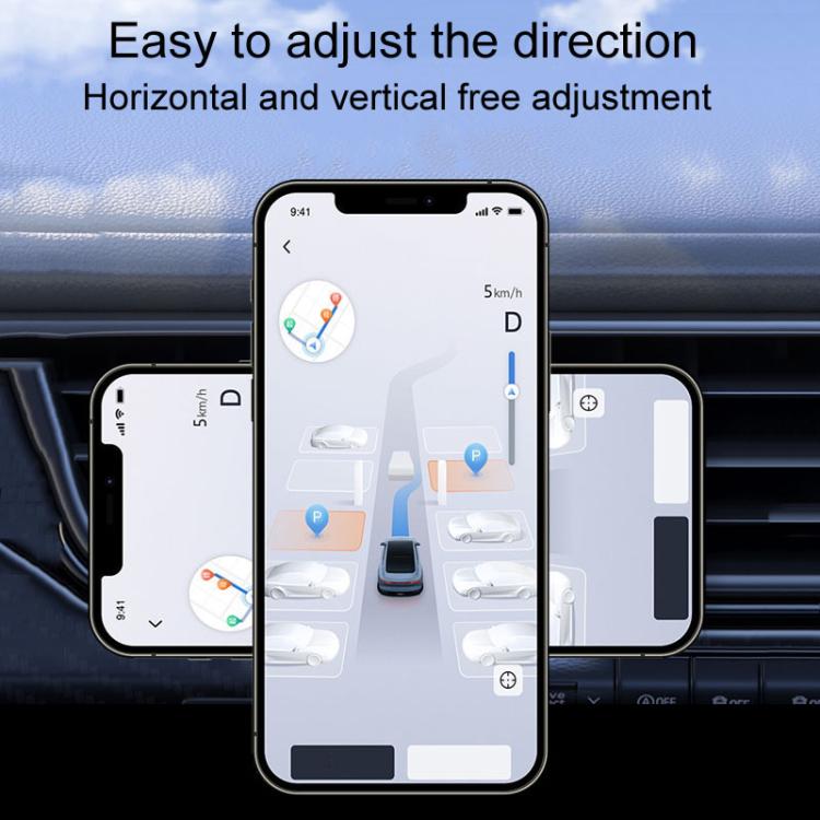 D23-2 Vehicle Vacuum Adsorption Mobile Phone Holder Folding Magnetic Dashboard Navigation Holder(Silver) - Universal Car Holders by buy2fix | Online Shopping UK | buy2fix