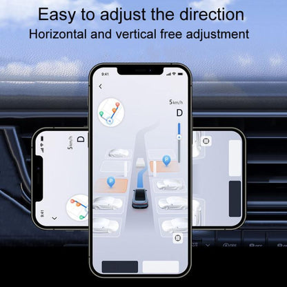 D23-2 Vehicle Vacuum Adsorption Mobile Phone Holder Folding Magnetic Dashboard Navigation Holder(Silver) - Universal Car Holders by buy2fix | Online Shopping UK | buy2fix