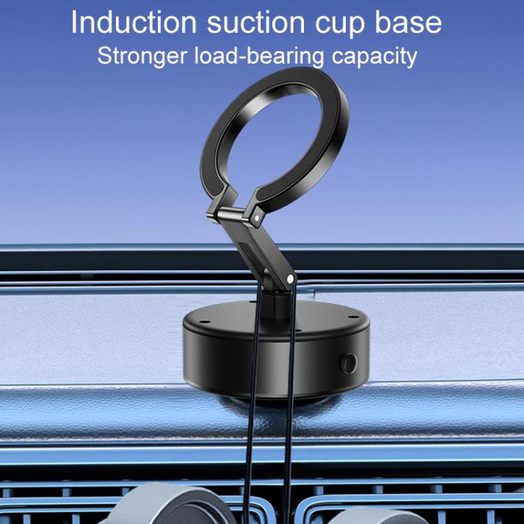 M17 Electrical Suction Cup Mobile Phone Car Holder Folding Rotating Magnetic Suction Navigation Stand(Black) - Universal Car Holders by buy2fix | Online Shopping UK | buy2fix