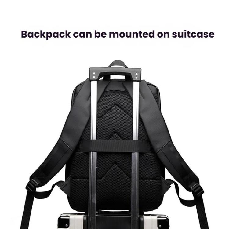 WEPOEWR Men 14-inch Laptop Backpack Waterproof Large Capacity Business Commuter backpack(Deep Blue) - Backpack by WEPOEWR | Online Shopping UK | buy2fix