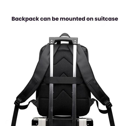 WEPOEWR Men 14-inch Laptop Backpack Waterproof Large Capacity Business Commuter backpack(Deep Blue) - Backpack by WEPOEWR | Online Shopping UK | buy2fix