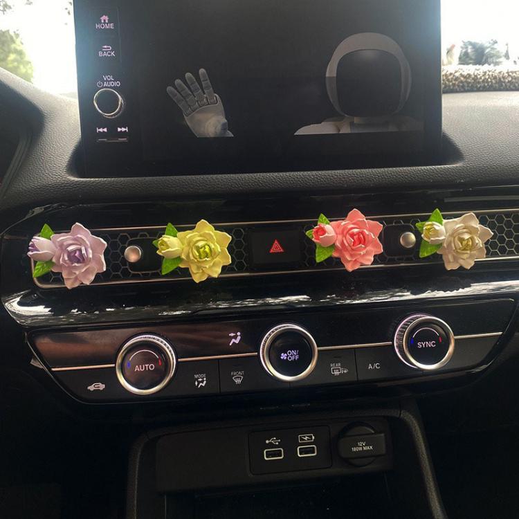 Car Aromatherapy Diffuser Stone Auto Air Vent Gardenia Decorative Fragrance(White) - Air Freshener by buy2fix | Online Shopping UK | buy2fix