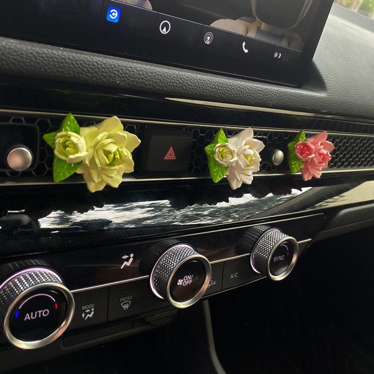 Car Aromatherapy Diffuser Stone Auto Air Vent Gardenia Decorative Fragrance(White) - Air Freshener by buy2fix | Online Shopping UK | buy2fix