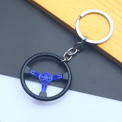 Car Steering Wheel Keychain Removable Key Pendant(Blue) - Key Rings by buy2fix | Online Shopping UK | buy2fix