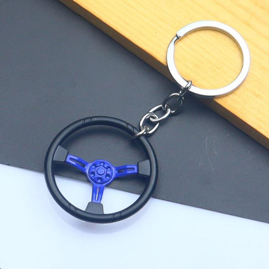 Car Steering Wheel Keychain Removable Key Pendant(Blue) - Key Rings by buy2fix | Online Shopping UK | buy2fix