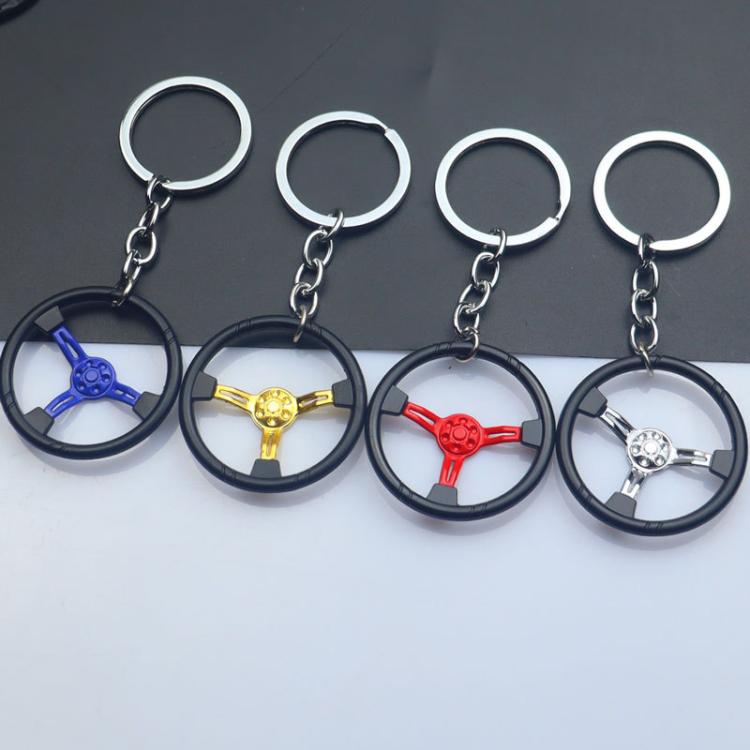 Car Steering Wheel Keychain Removable Key Pendant(Blue) - Key Rings by buy2fix | Online Shopping UK | buy2fix