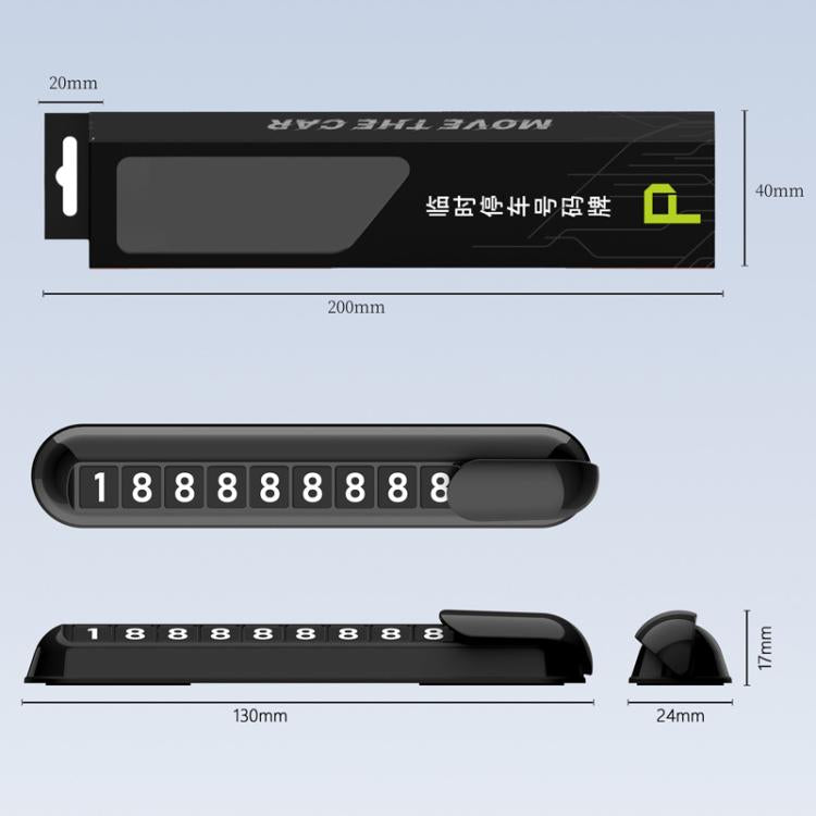Car Temporary Parking License Plate Luminous Hidden Parking Phone Number Plate(White) - Parking Card by buy2fix | Online Shopping UK | buy2fix