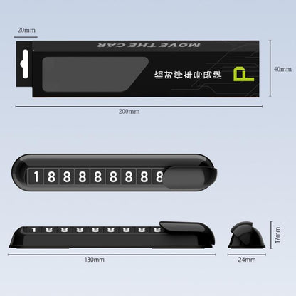 Car Temporary Parking License Plate Luminous Hidden Parking Phone Number Plate(White) - Parking Card by buy2fix | Online Shopping UK | buy2fix