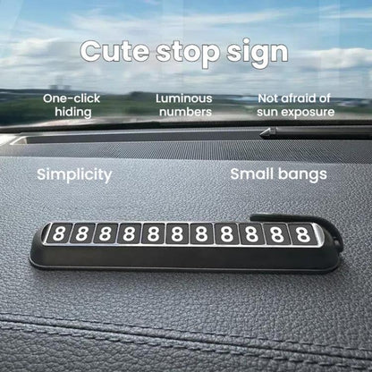 Car Temporary Parking License Plate Luminous Hidden Parking Phone Number Plate(White) - Parking Card by buy2fix | Online Shopping UK | buy2fix
