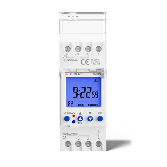 SINOTIMER  TM922-K 85-265V 16A 2-Way Dual-Channel Second Control 7-Day Timing Switch Module DIN Mounted Timer - Switch by SINOTIMER | Online Shopping UK | buy2fix