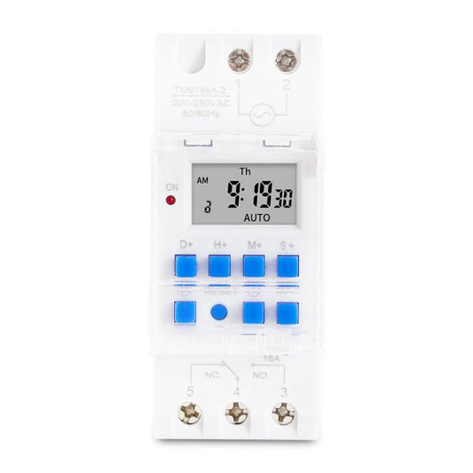 SINOTIMER TM919sA-2 220VAC 16A  1 Second Interval Programmable Digital Timer Switch 7 Days Auto ON OFF Din Rail Mounted - Switch by SINOTIMER | Online Shopping UK | buy2fix
