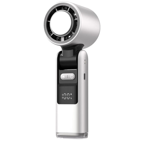 100-gear High Speed Handheld Fan Mini USB Rechargeable Foldable Portable Turbo Small Fan With Cooling(White)