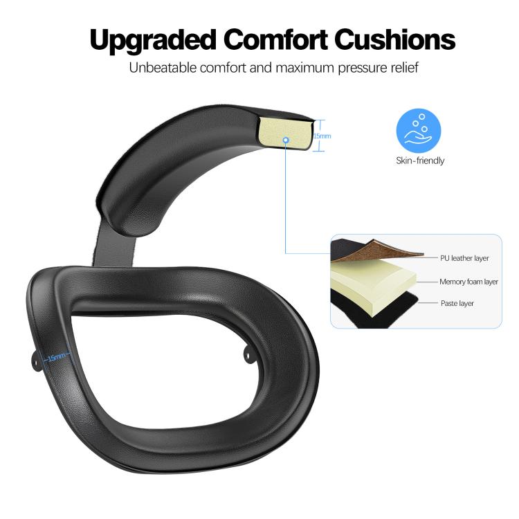 For Meta Quest 3S VR Headset Elite Head Strap Adjustable Comfort Decompression Headband(Gray White) - VR Accessories by buy2fix | Online Shopping UK | buy2fix