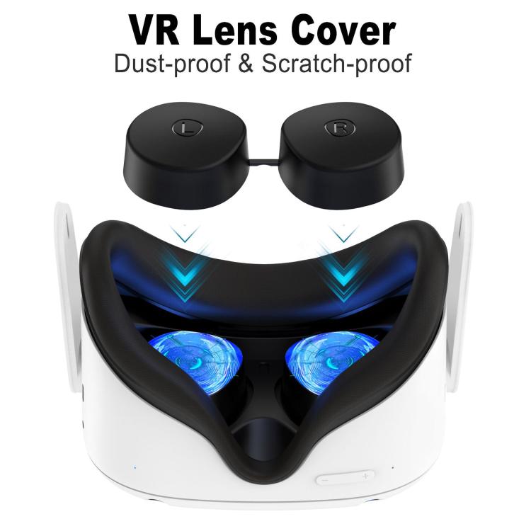For Meta Quest 3S / Quest 2 VR Lens TPU Protective Cover(Black) - VR Accessories by buy2fix | Online Shopping UK | buy2fix