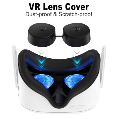 For Meta Quest 3S / Quest 2 VR Lens TPU Protective Cover(Black) - VR Accessories by buy2fix | Online Shopping UK | buy2fix