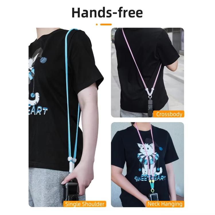 BRDRC Camera Strap Crossbody Lanyard With 1/4 inch Screw Anti-loss Rope Accessory(Yellow White Knot) - Camera Strap by BRDRC | Online Shopping UK | buy2fix