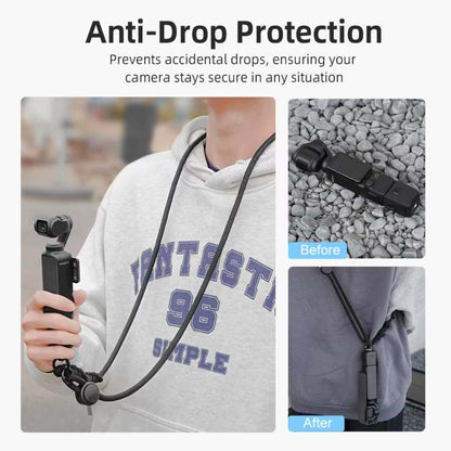 BRDRC Sport Camera Lanyard With 1/4 Inch Screw Anti-Lost Crossbody Lanyard(Light Blue Rope White Knot) - Camera Strap by BRDRC | Online Shopping UK | buy2fix