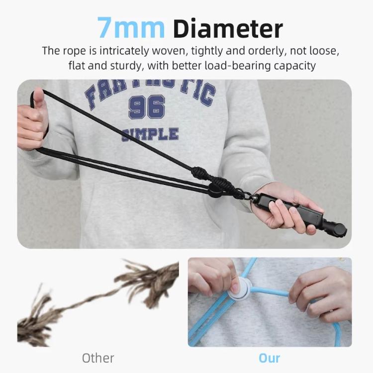 BRDRC Sport Camera Lanyard With 1/4 Inch Screw Anti-Lost Crossbody Lanyard(Black Rope Gray Knot) - Camera Strap by BRDRC | Online Shopping UK | buy2fix