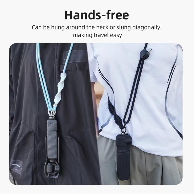 BRDRC Sport Camera Lanyard With 1/4 Inch Screw Anti-Lost Crossbody Lanyard(Black Rope Gray Knot) - Camera Strap by BRDRC | Online Shopping UK | buy2fix
