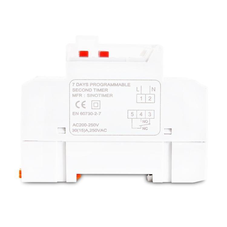 SINOTIMER TM919sB 220V 30A 1 Second Interval 7-Day Programmable Timer Din Rail Mounted - Switch by SINOTIMER | Online Shopping UK | buy2fix