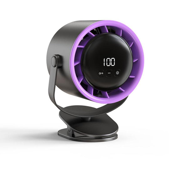 100-Gear High-Speed Circulating Fan Rechargeable Desktop Digital Display Turbo Wall-Mounted Fan, Style: Clip Gray