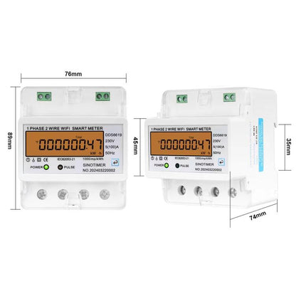 SINOTIMER DDS6619-047 100A Without Switch Single-phase Tuya WiFi Energy Meter AC 220V - Energy Saving Timer Socket by SINOTIMER | Online Shopping UK | buy2fix