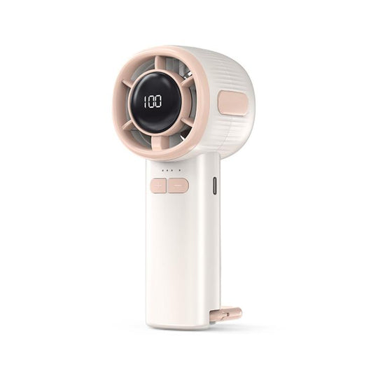 100-speed High Speed Digital Display Fan USB Portable Handheld Small Fan(White)