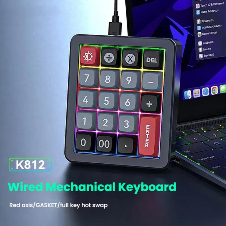 MKESPN K812 GASKET Aluminum Alloy RGB Hot-Swap Customized Wired Mini Mechanical Gaming Keyboard(Black) - Mini Keyboard by MKESPN | Online Shopping UK | buy2fix